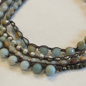 Multi Bead Wrap necklace - 28" long (can be double wrapped)